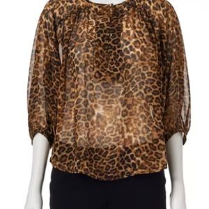 Jennifer Lopez Leopard Print Blouse.